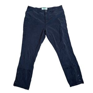 Anthropologie Gray Low Rise Pants‎ Button Accent Casual Trousers Size 32
